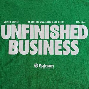 T Shirt NBA Boston Celtics Basketball Unfinished Business Size XL Extra Large